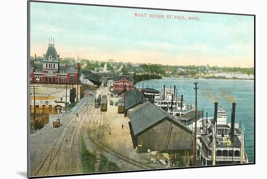 Boat Docks, St. Paul, Minnesota-null-Mounted Art Print