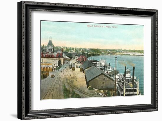 Boat Docks, St. Paul, Minnesota-null-Framed Art Print