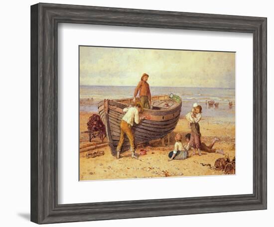 Boat, Figures and Sea-Myles Birket Foster-Framed Giclee Print