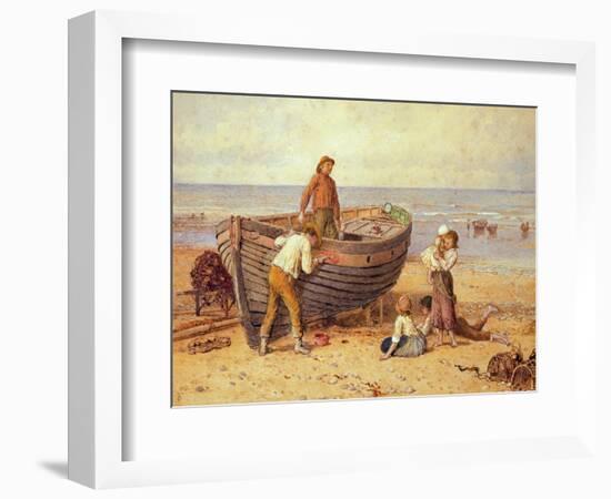 Boat, Figures and Sea-Myles Birket Foster-Framed Giclee Print