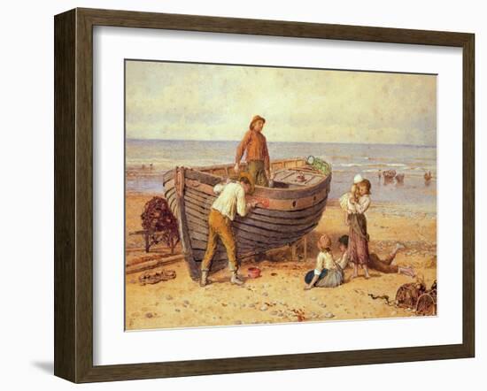 Boat, Figures and Sea-Myles Birket Foster-Framed Giclee Print