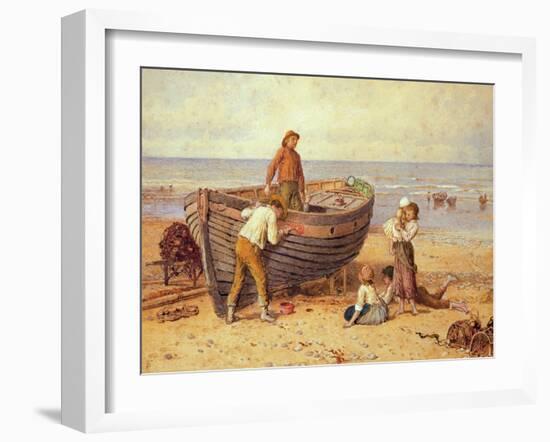 Boat, Figures and Sea-Myles Birket Foster-Framed Giclee Print