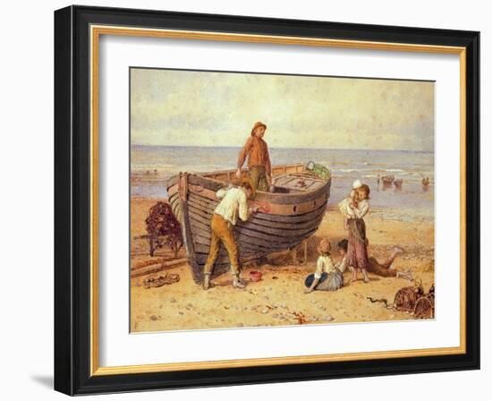 Boat, Figures and Sea-Myles Birket Foster-Framed Giclee Print