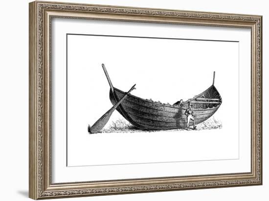 Boat for Fourteen Pairs of Oars, Found at Nydam, Jutland, 1892-null-Framed Giclee Print