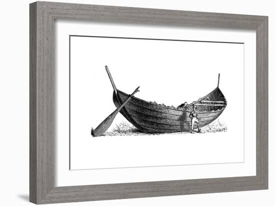 Boat for Fourteen Pairs of Oars, Found at Nydam, Jutland, 1892-null-Framed Giclee Print