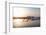 Boat Going Out to Lake Palace Hotel at Dusk, India-Martin Child-Framed Photographic Print