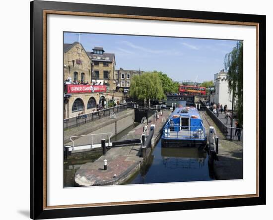 Boat Going Through Camden Lock, London, England, United Kingdom, Europe-Ethel Davies-Framed Photographic Print