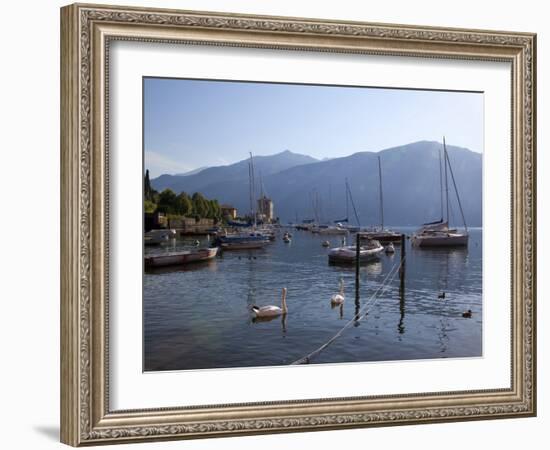 Boat Harbour and Lake, Bellagio, Lake Como, Lombardy, Italian Lakes, Italy, Europe-Frank Fell-Framed Photographic Print