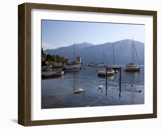 Boat Harbour and Lake, Bellagio, Lake Como, Lombardy, Italian Lakes, Italy, Europe-Frank Fell-Framed Photographic Print