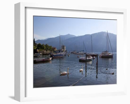 Boat Harbour and Lake, Bellagio, Lake Como, Lombardy, Italian Lakes, Italy, Europe-Frank Fell-Framed Photographic Print