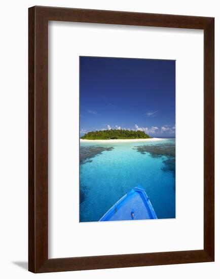 Boat Heading for Desert Island, Maldives, Indian Ocean, Asia-Sakis Papadopoulos-Framed Photographic Print