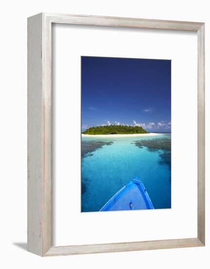 Boat Heading for Desert Island, Maldives, Indian Ocean, Asia-Sakis Papadopoulos-Framed Photographic Print