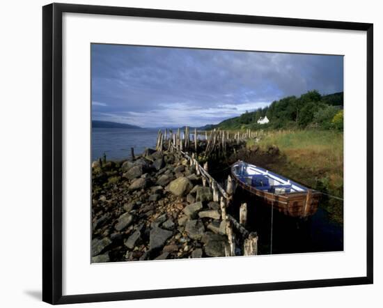 Boat, House and Loch Fyne Near Furnace, Argyll, Scotland, United Kingdom, Europe-Patrick Dieudonne-Framed Photographic Print