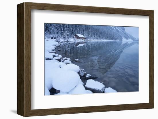 Boat House at Lake Louise, Banff National Park, Rocky Mountains, Alberta, Canada-Miles Ertman-Framed Photographic Print