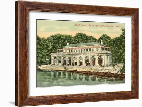 Boat House, Prospect Park, Brooklyn, New York-null-Framed Art Print