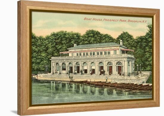 Boat House, Prospect Park, Brooklyn, New York-null-Framed Stretched Canvas