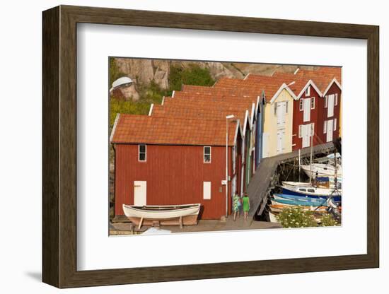 Boat Huts in Smogen, Bohuslan Coast, Sweden-Peter Adams-Framed Photographic Print