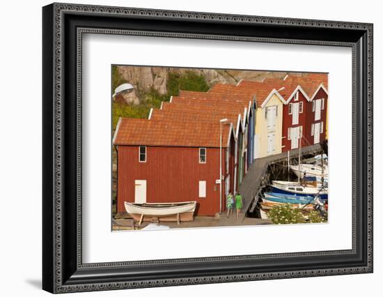 Boat Huts in Smogen, Bohuslan Coast, Sweden-Peter Adams-Framed Photographic Print