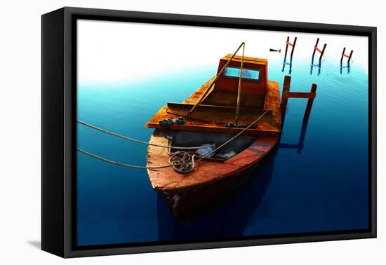 Boat III-Ynon Mabat-Framed Premier Image Canvas