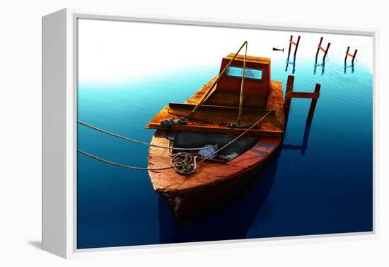 Boat III-Ynon Mabat-Framed Premier Image Canvas