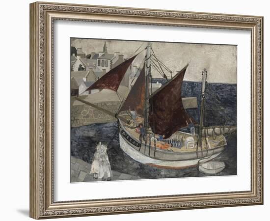 Boat in Harbour, Brittany-Christopher Wood-Framed Giclee Print