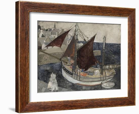 Boat in Harbour, Brittany-Christopher Wood-Framed Giclee Print