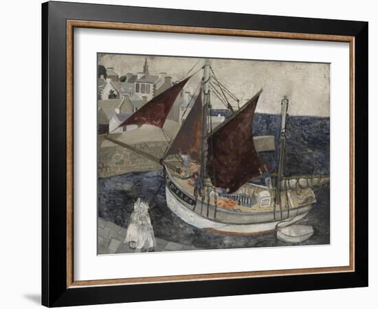 Boat in Harbour, Brittany-Christopher Wood-Framed Giclee Print