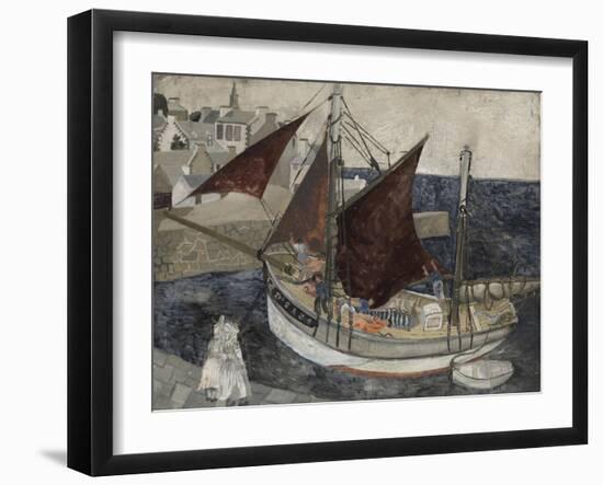 Boat in Harbour, Brittany-Christopher Wood-Framed Giclee Print