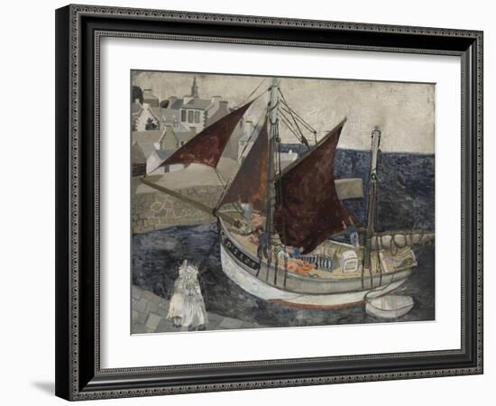 Boat in Harbour, Brittany-Christopher Wood-Framed Giclee Print