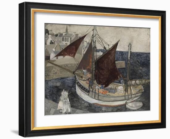Boat in Harbour, Brittany-Christopher Wood-Framed Giclee Print