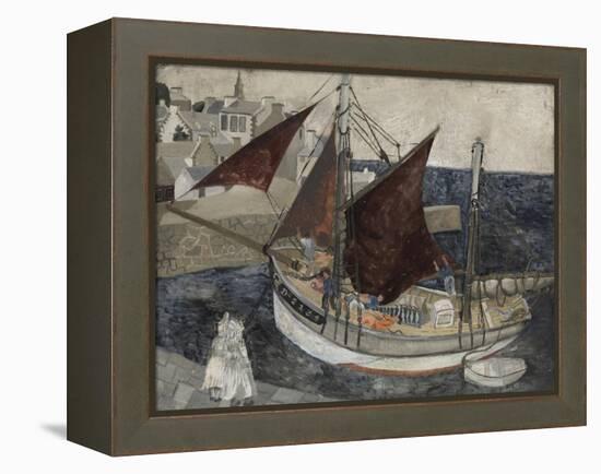 Boat in Harbour, Brittany-Christopher Wood-Framed Premier Image Canvas