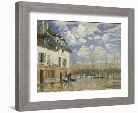 Boat in the Flood at Port Marly, C. 1876-Alfred Sisley-Framed Giclee Print