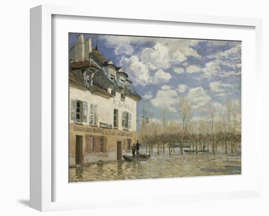 Boat in the Flood at Port Marly, C. 1876-Alfred Sisley-Framed Giclee Print