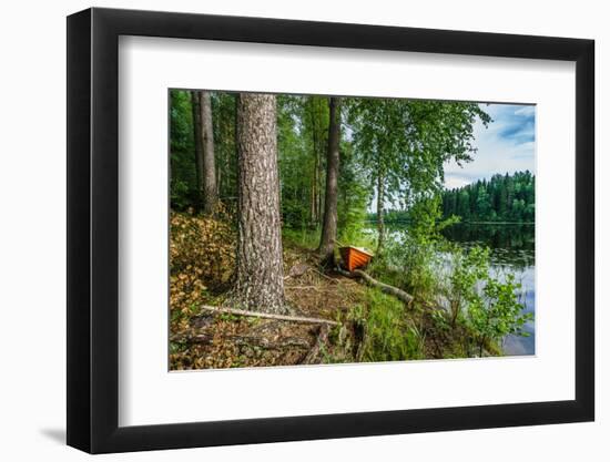 Boat in the forest, Hogland Island, Finland-null-Framed Photographic Print