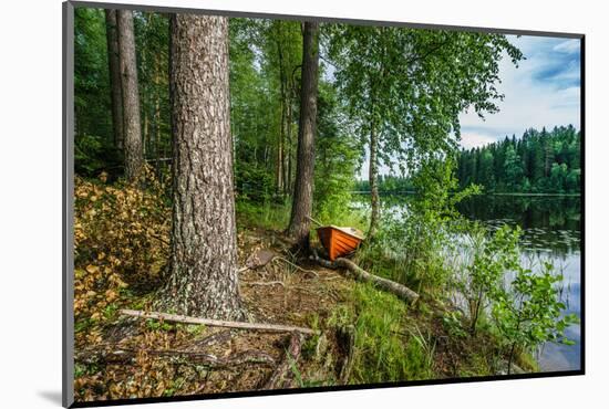 Boat in the forest, Hogland Island, Finland-null-Mounted Photographic Print