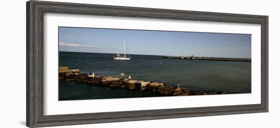 Boat in the Sea, Martha's Vineyard, Dukes County, Massachusetts, USA-null-Framed Photographic Print