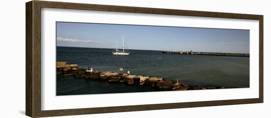 Boat in the Sea, Martha's Vineyard, Dukes County, Massachusetts, USA-null-Framed Photographic Print