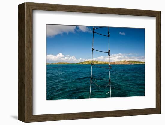 Boat Ladder Leading to the Turquoise Ocean, Culebra Island, Puerto Rico-null-Framed Photographic Print