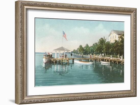 Boat Landing, Palm Beach, Florida-null-Framed Art Print