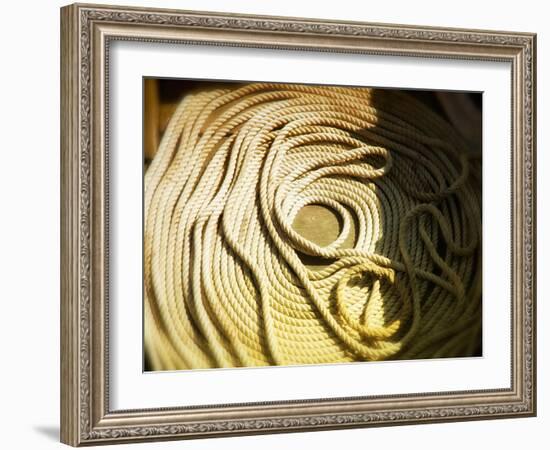 Boat line coiled-Savanah Plank-Framed Photo