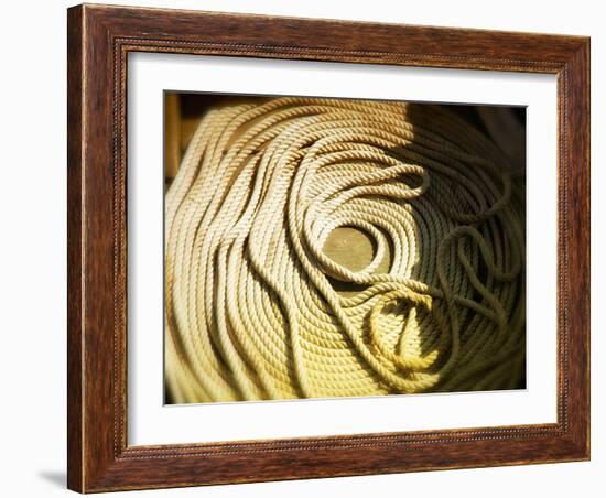 Boat line coiled-Savanah Plank-Framed Photo