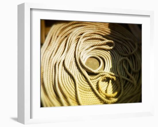 Boat line coiled-Savanah Plank-Framed Photo