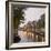 Boat Lined Canal at Dusk, Amsterdam, Netherlands-Marilyn Parver-Framed Photographic Print
