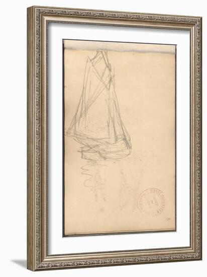 Boat of Trouville (Pencil on Paper)-Claude Monet-Framed Giclee Print