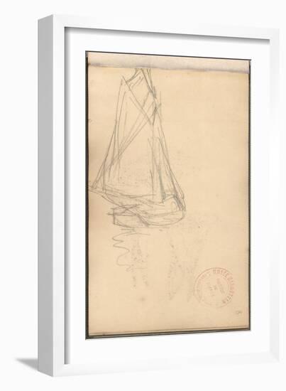 Boat of Trouville (Pencil on Paper)-Claude Monet-Framed Giclee Print