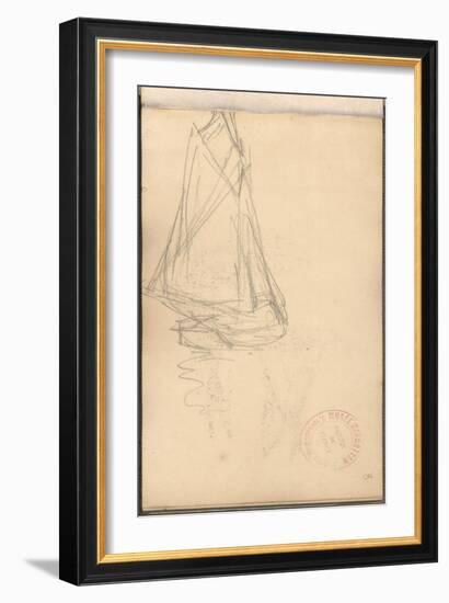 Boat of Trouville (Pencil on Paper)-Claude Monet-Framed Giclee Print