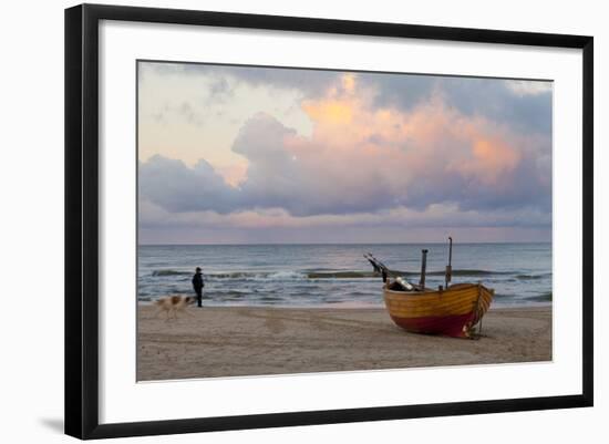 Boat on Beach, Ahlbeck, Island of Usedom, Baltic Coast, Mecklenburg-Vorpommern, Germany, Europe-Miles Ertman-Framed Photographic Print