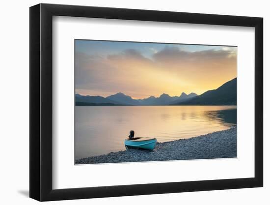 Boat on beach at Lake McDonald, Glacier National Park, Montana-Alan Majchrowicz-Framed Photographic Print