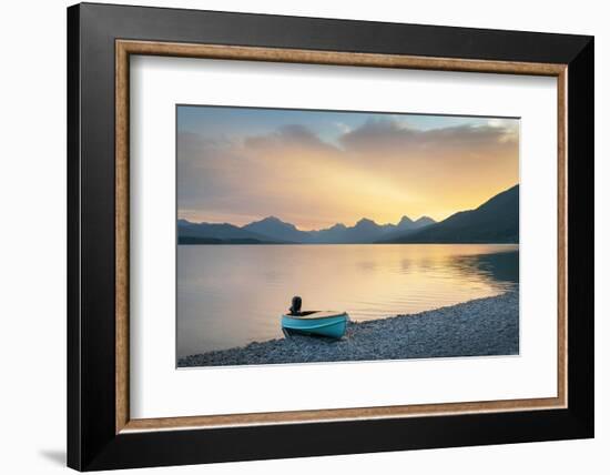 Boat on beach at Lake McDonald, Glacier National Park, Montana-Alan Majchrowicz-Framed Photographic Print