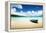 Boat on Beach Mahe Island, Seychelles-Iakov Kalinin-Framed Premier Image Canvas